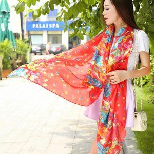 Soft Summer Cotton Chiffon Beach Wrap or Shawl